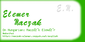 elemer maczak business card